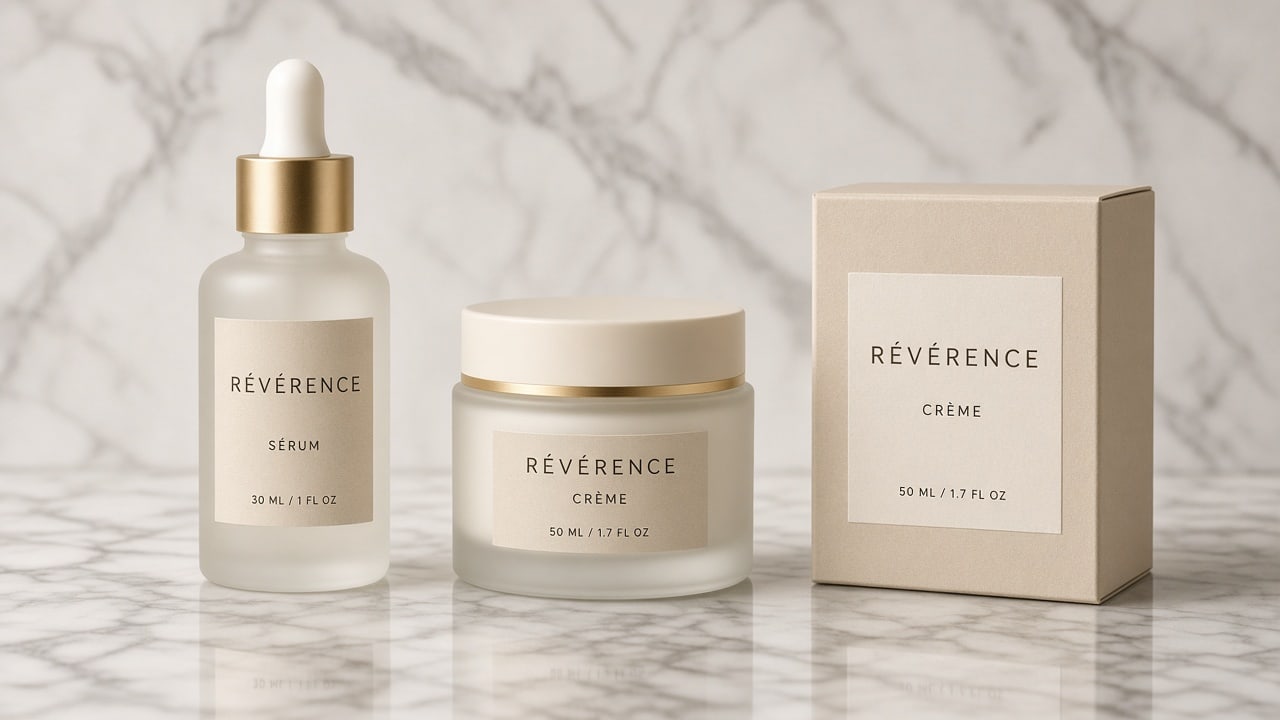 Muestra de packaging cosmética