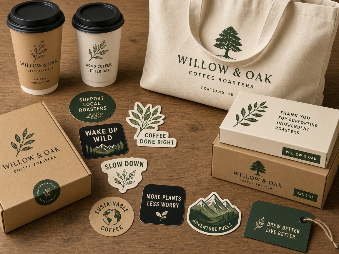 Packaging, pegatinas y merchandising promocional