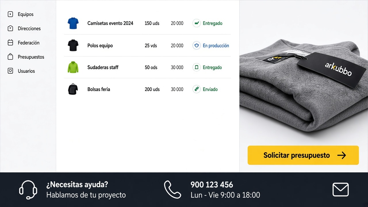 Gestión de pedidos de ropa personalizada en Arkubbo