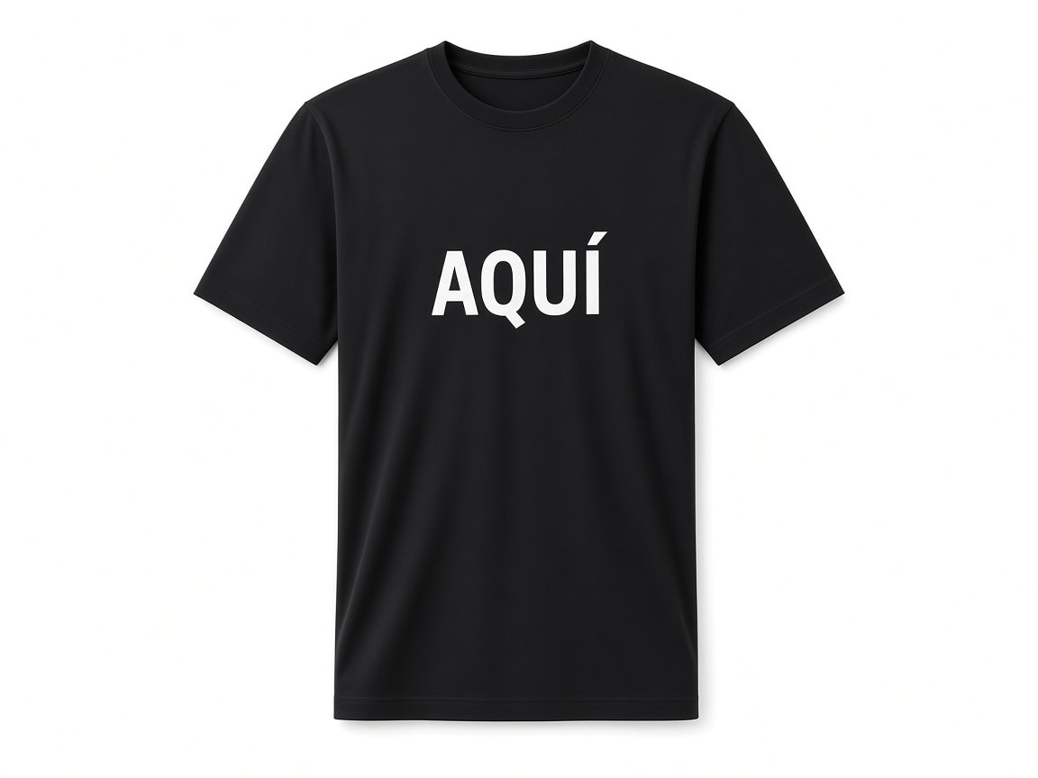 Camiseta negra con zonas de marcaje