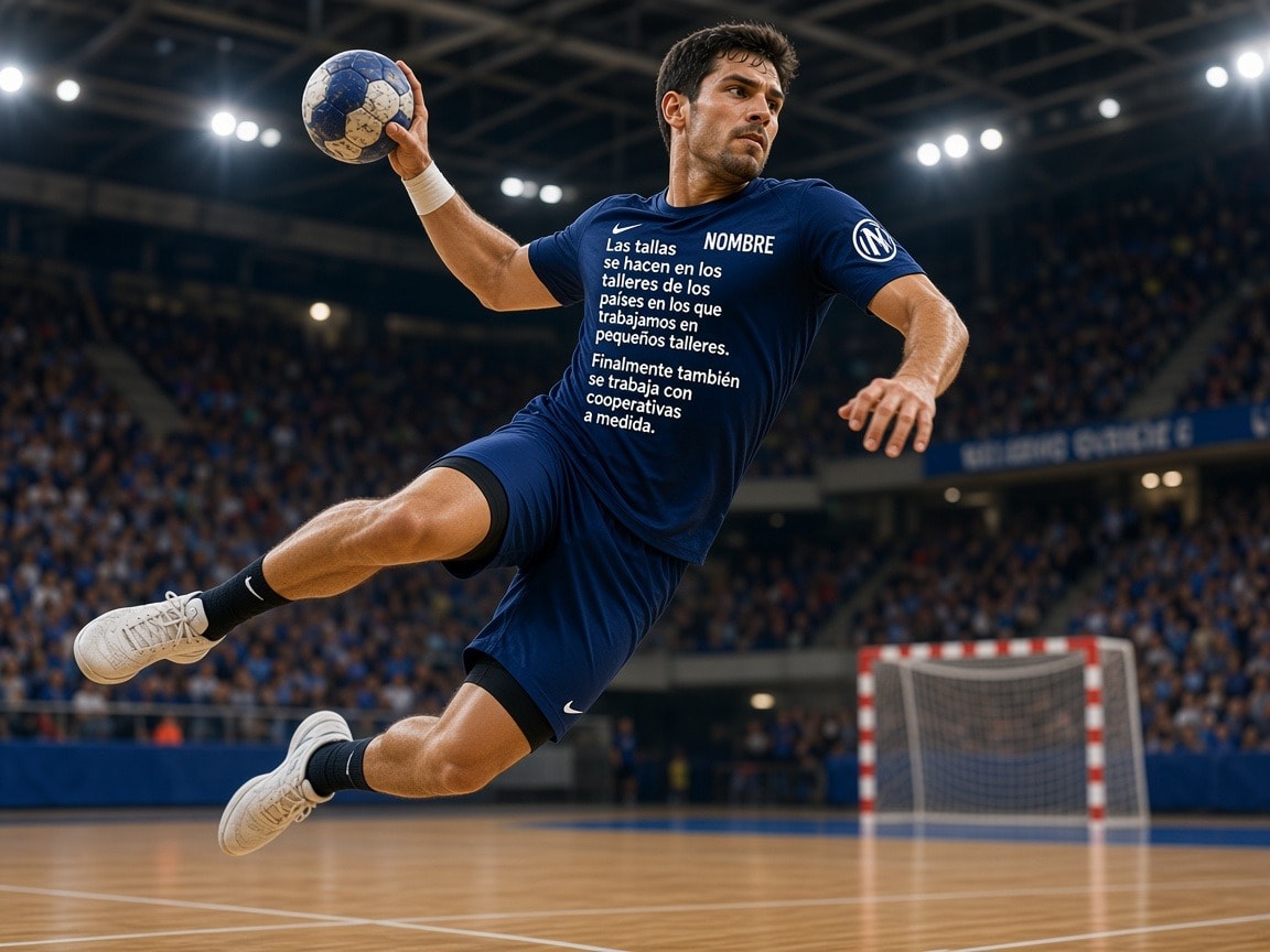 Balón de balonmano en una pista