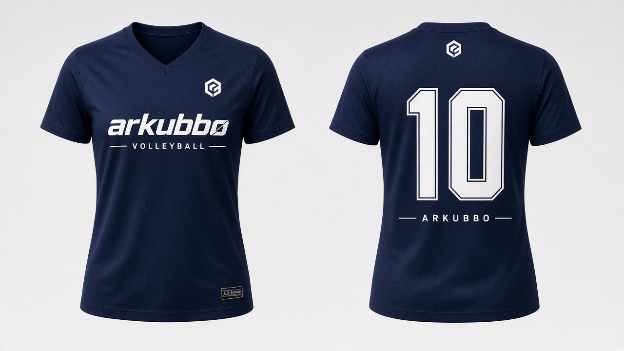 Camiseta de voleibol delantera y trasera con zonas de personalización
