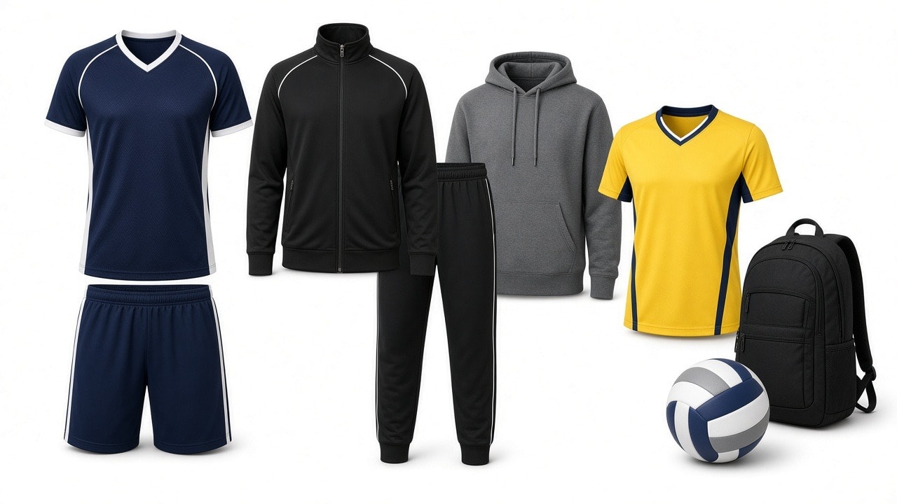 Selección de camiseta, pantalón, chándal y accesorios de voleibol