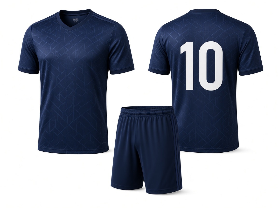 Camiseta de equipación por delante y por detrás con escudo, nombre y dorsal