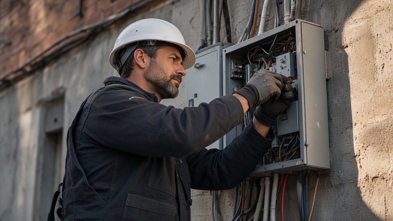 Profesionales con chaleco de trabajo