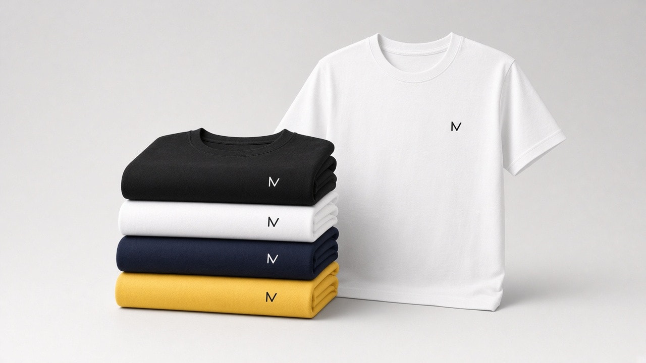 Pack de camisetas personalizadas dobladas