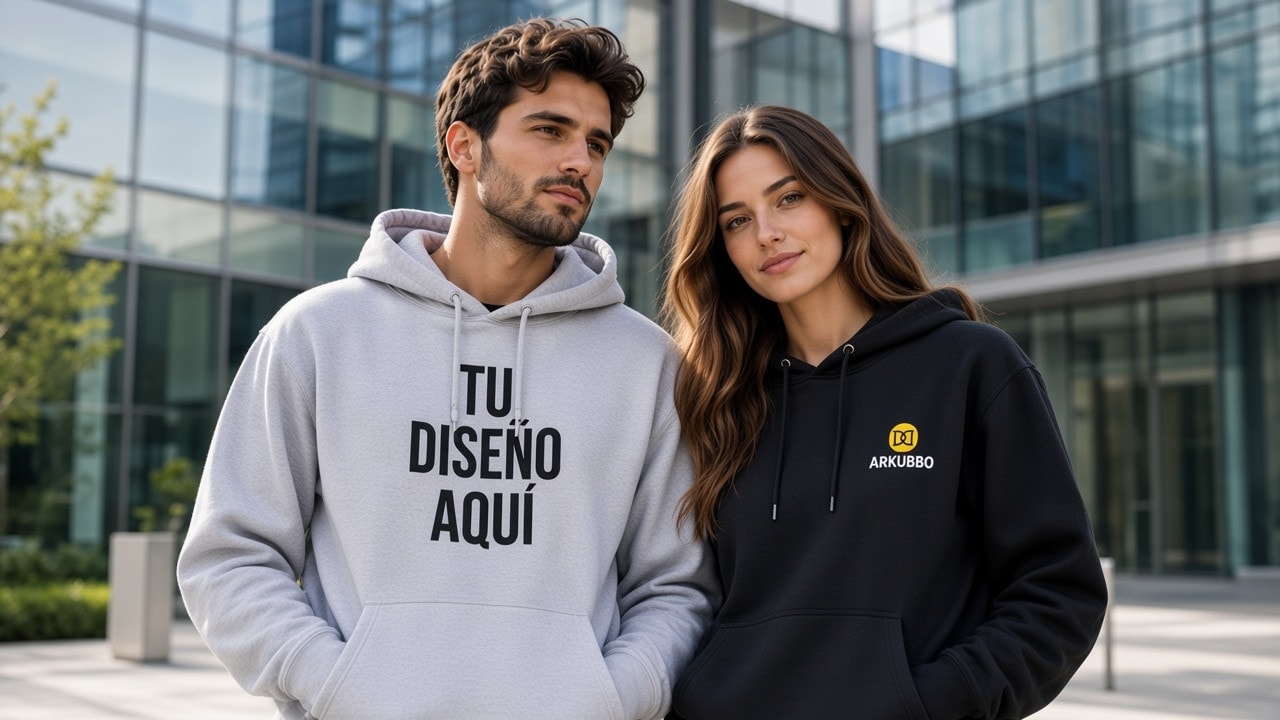 Sudaderas personalizadas con diseño grande y marcaje discreto