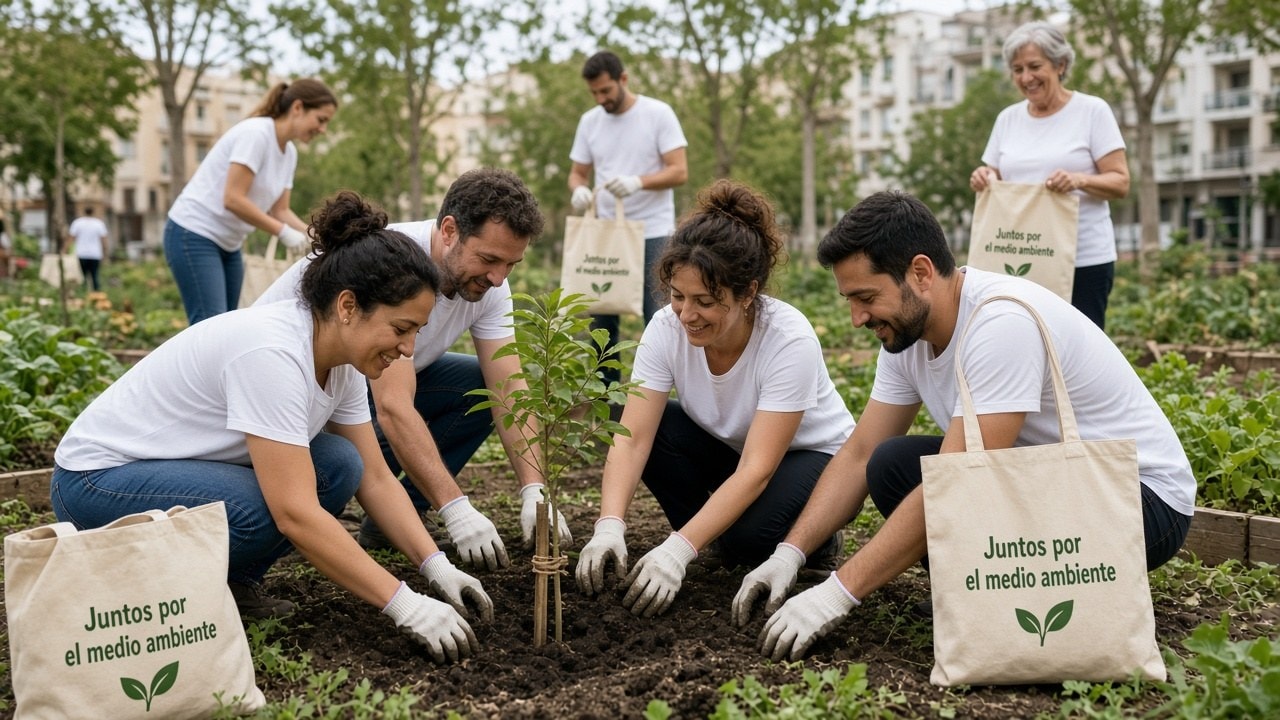 Voluntariado con camisetas y tote bags personalizadas