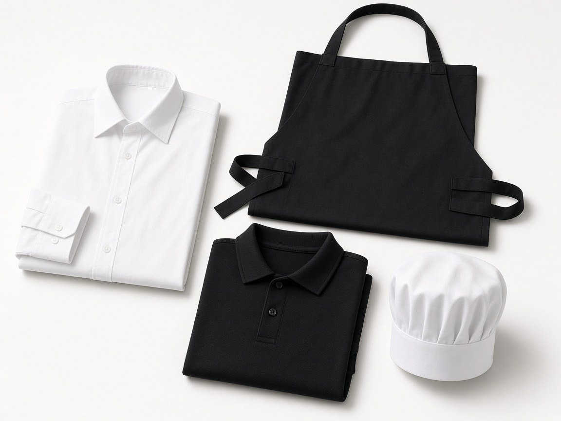 Pack hostelería: camisa, delantal, polo y gorra